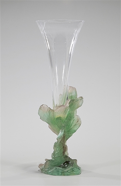 Multi-colored Daum glass vase;