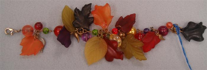 Multi-colored plastic leaves and