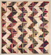 MULTI COLOURED LOG CABIN QUILT