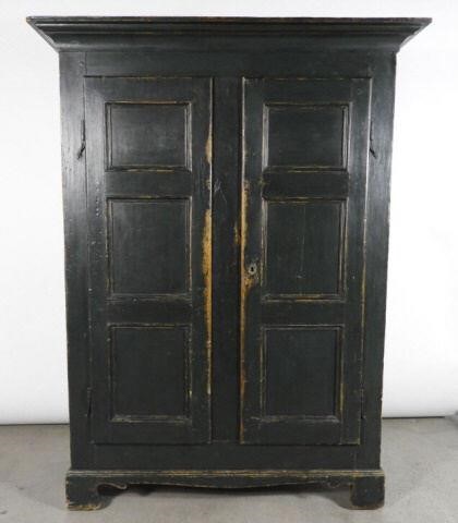MULTI-PANELLED PINE ARMOIRE,