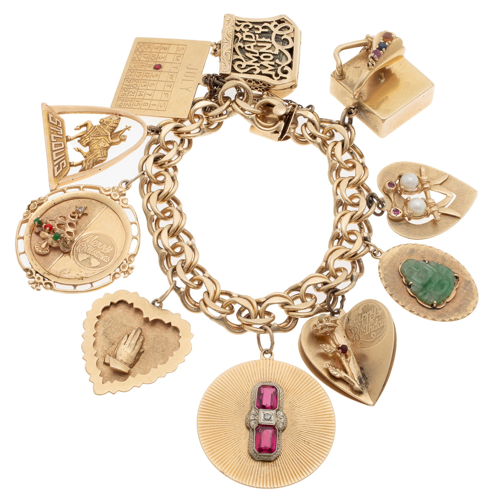 MULTI-STONE, 14K YELLOW GOLD