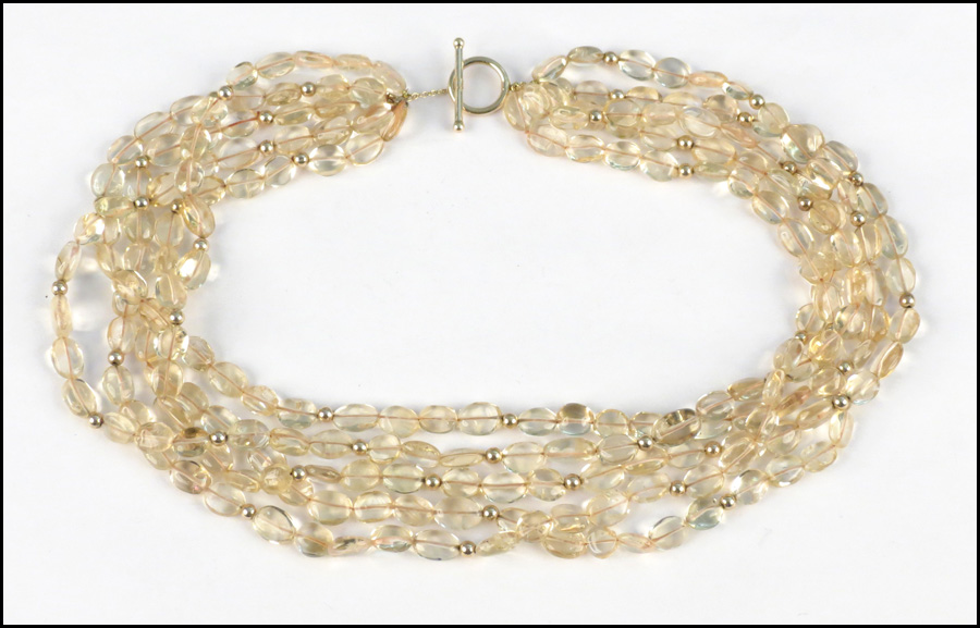 MULTI STRAND CITRINE BEADED