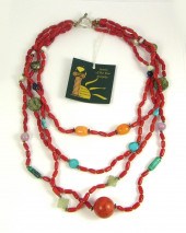 MULTI-STRAND COLORED GEMSTONE