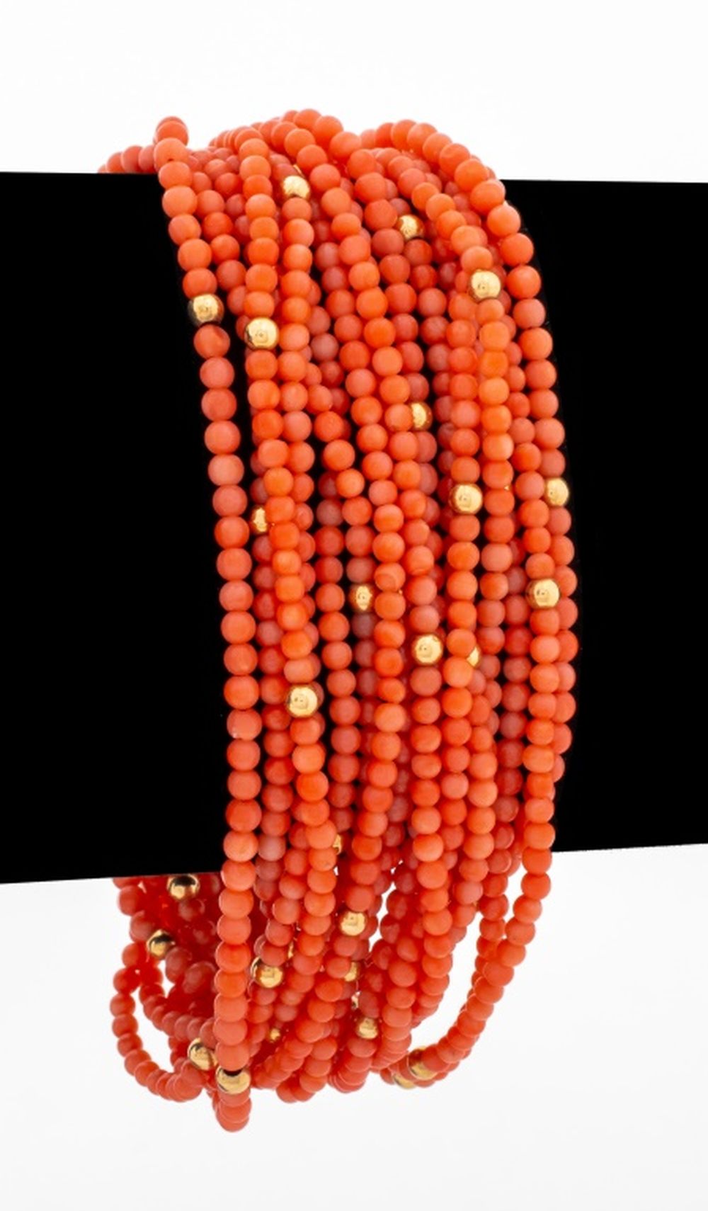 MULTI-STRAND CORAL BEAD BRACELET
