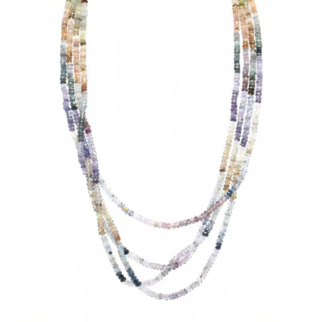 MULTI STRAND GEMSTONE BEAD NECKLACE