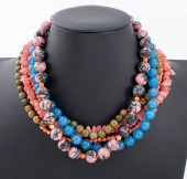 MULTI-STRAND HARDSTONE BEADED