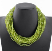 MULTI-STRAND PERIDOT BEAD NECK