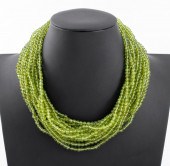 MULTI-STRAND PERIDOT BEAD NECK
