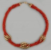 MULTI-STRAND SALMON CORAL AND