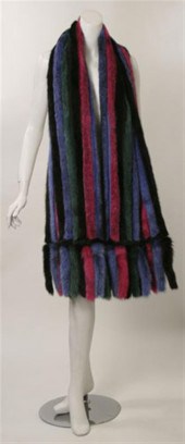 Multicolor stripe long mink st