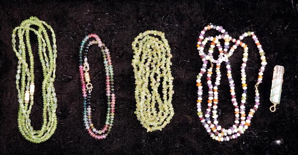 MULTICOLOR TOURMALINE NECKLACE, TWO
