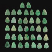 MULTIPLE UNMOUNTED CARVED JADE
