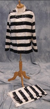 Mummers costume, black sequenc