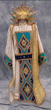 Mummers costume, white with go