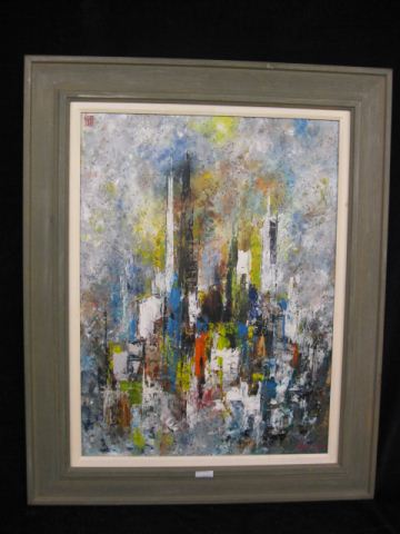 Mun Quan oil on board ''Structure''