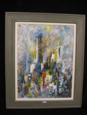 Mun Quan oil on board ''Struct