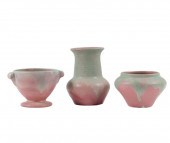 MUNCIE ART POTTERY 3PC GROUP: