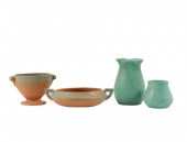 MUNCIE ART POTTERY 4PC GROUP: