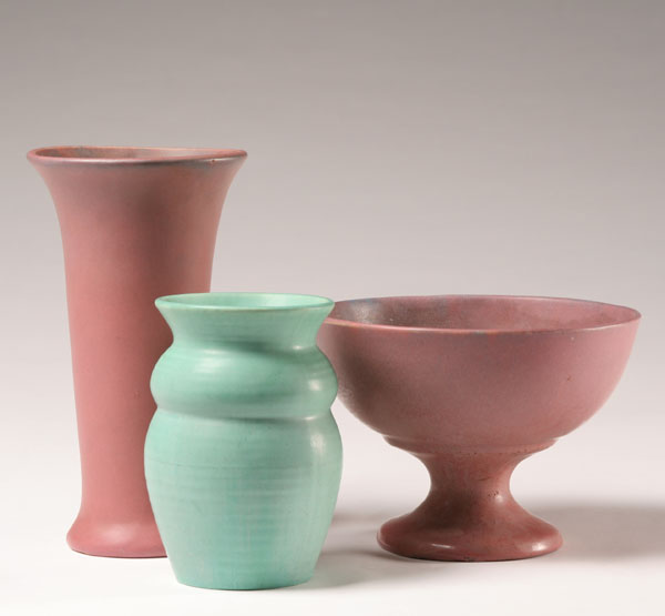 Muncie Art Pottery; matte trumpet