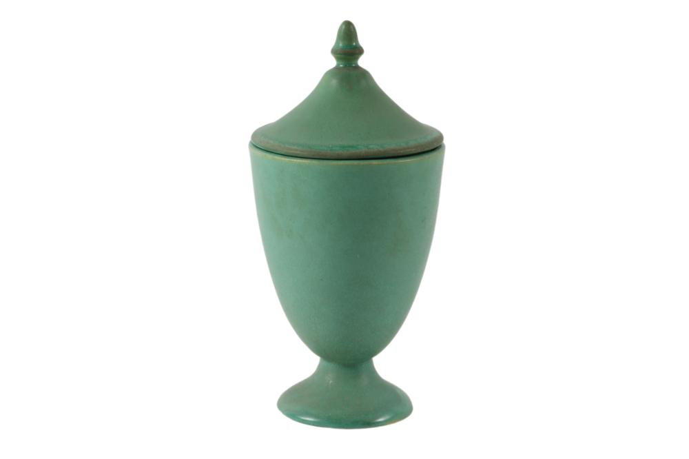 MUNCIE POTTERY CANDY JAR, 8 1/2”