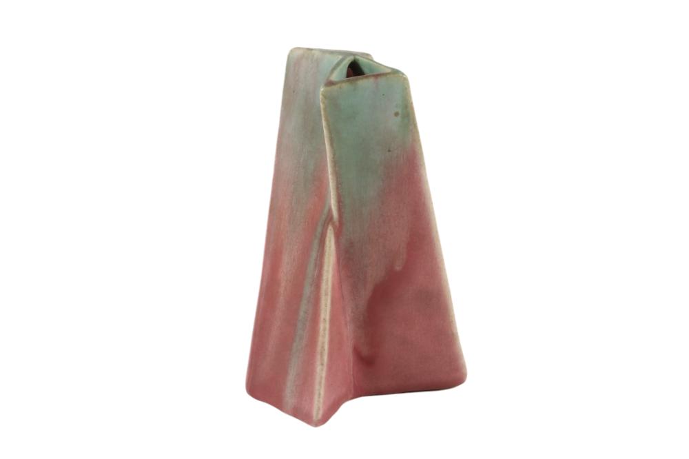 MUNCIE RUBA ROMBIC DOUBLE BUD VASE,