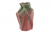 MUNCIE RUBA ROMBIC VASE, 6” T
