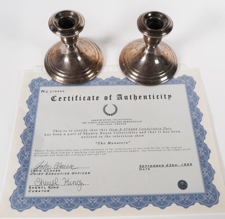MUNSTERS PROP CANDELABRA PAIR