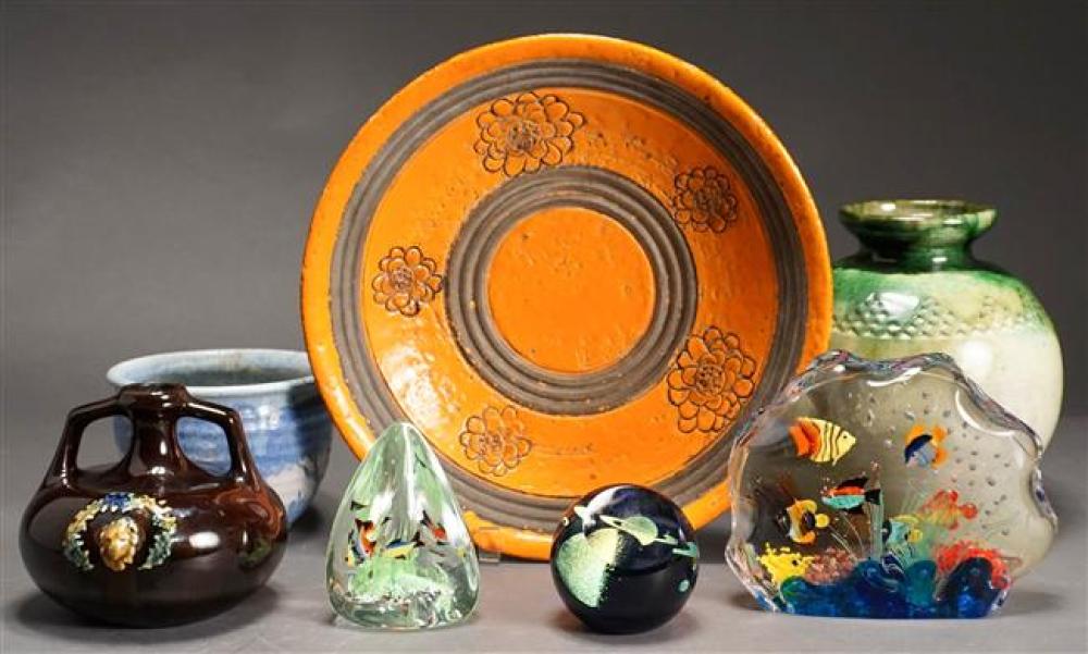 MURANO 'AQUARIUM', TWO PAPERWEIGHTS