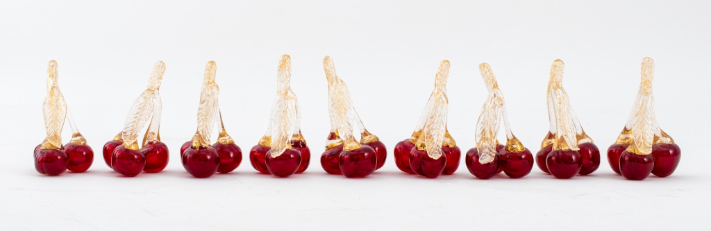 MURANO ART GLASS CHERRY BUNCH TABLE