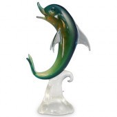 MURANO ART GLASS DOLPHIN ON WA