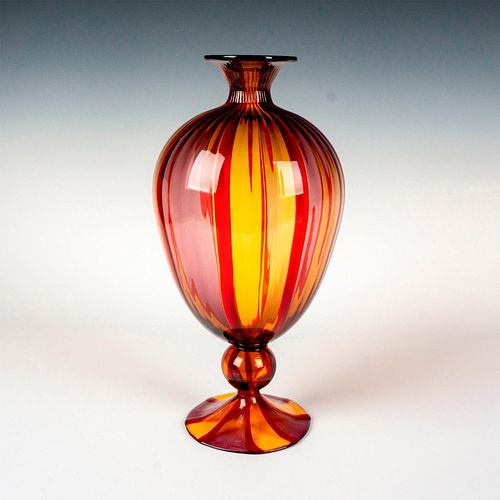 MURANO ART GLASS FOOTED VASE, CANEA