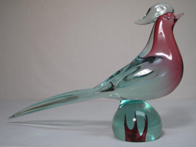 Murano art glass pheasant. Hand