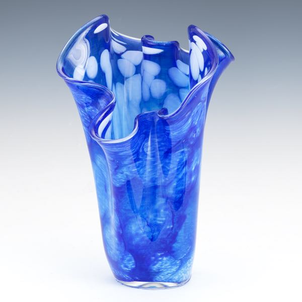 MURANO ART GLASS ROYAL BLUE AND OIL