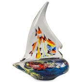 MURANO ART GLASS SAILBOAT PAPE