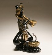 Murano art glass snake charmer