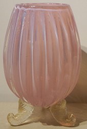 MURANO ART GLASS TRIFID VASE,
