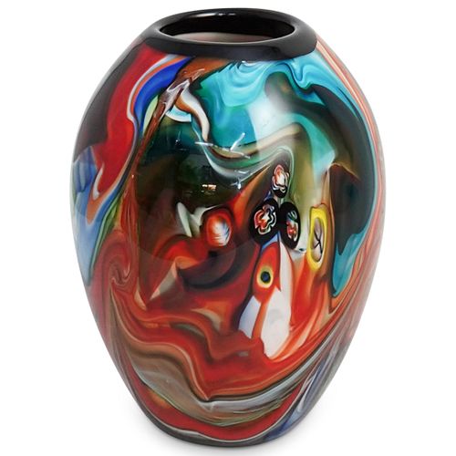 MURANO ART GLASS VASEDESCRIPTION: A