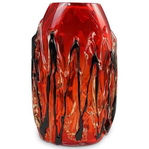MURANO ART GLASS VASEDESCRIPTION: