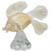 MURANO ART GLASS WHITE & GOLD