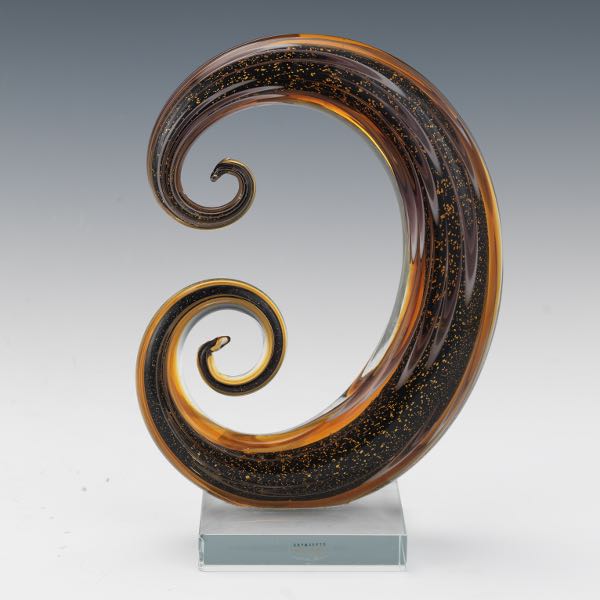 MURANO ART GLASS WITH GOLD FLECKS