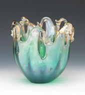 MURANO EMERALD AND AMBER GLASS