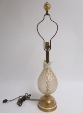 MURANO GILT WHITE & CLEAR GLAS