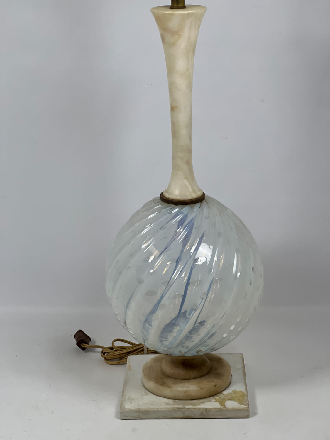 Murano Glass and Marble Table Lamp.