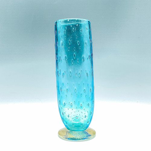 MURANO GLASS, BLUE BUBBLE WITH GOLD