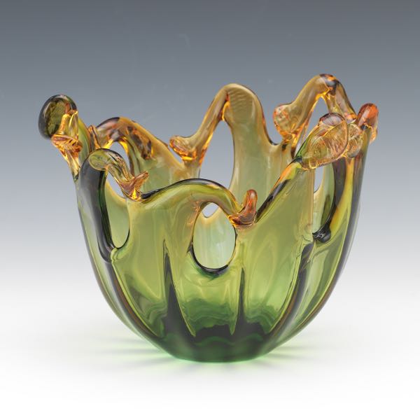 MURANO GLASS BOWL BY WHITE CRISTAL,