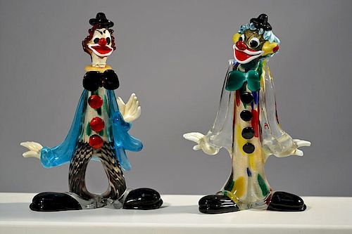 MURANO GLASS CLOWNSPair Italian