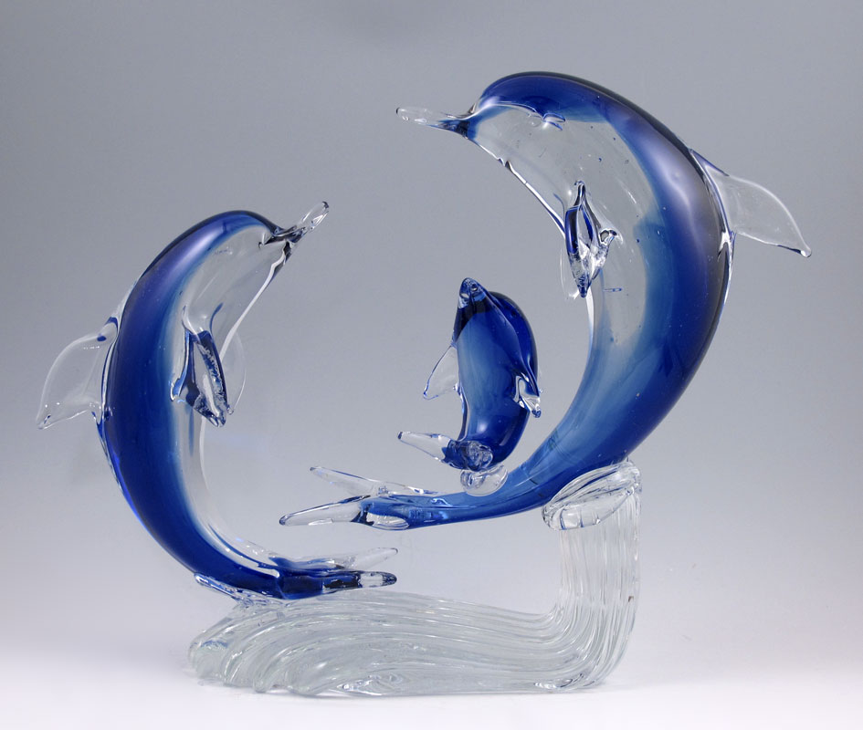MURANO GLASS DOLPHINS: Original
