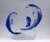 MURANO GLASS DOLPHINS: Origina