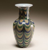 Murano glass fenicio vase; blu