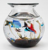 MURANO GLASS FISHBOWL SCULPTUR